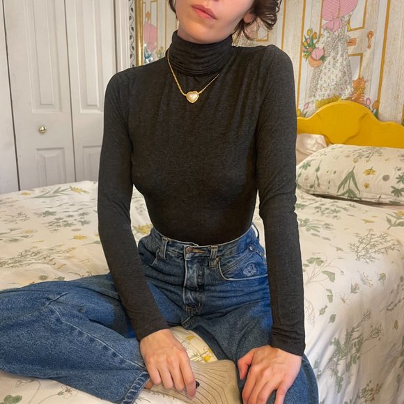 Small Stretchy Bodycon grey turtleneck! - Picture 1 of 9